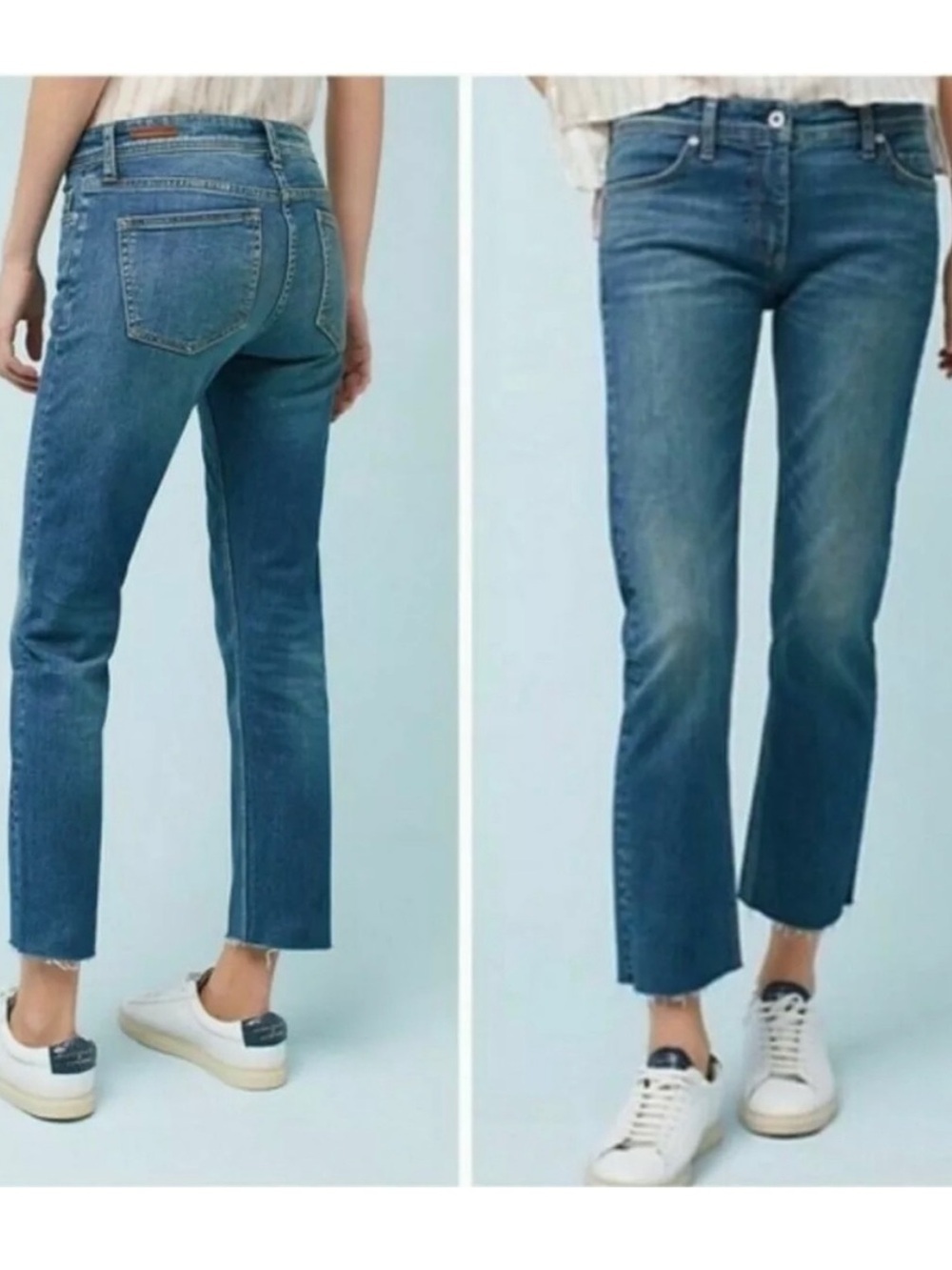 Pilcro And The Letterpress Tilde High Rise Raw Hem Jeans Women’s Size 31 EUC